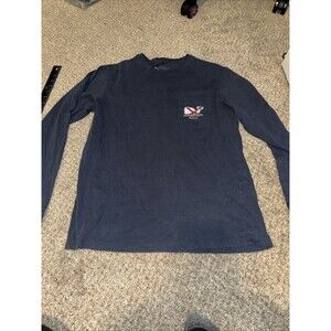 Vineyard Vines Men's Long Sleev Graphic T-Shirt Navy Small Pocket- Alabama